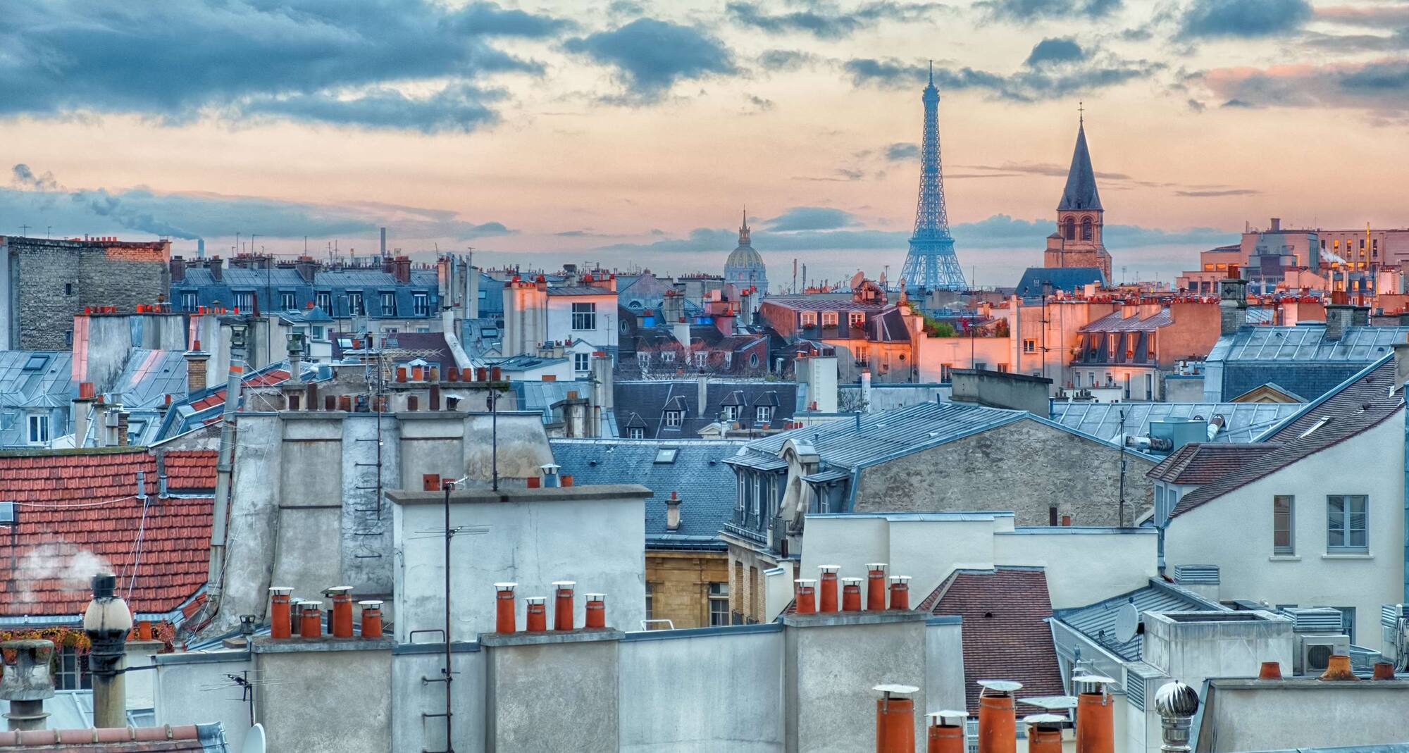 Winter skyline, Paris, France