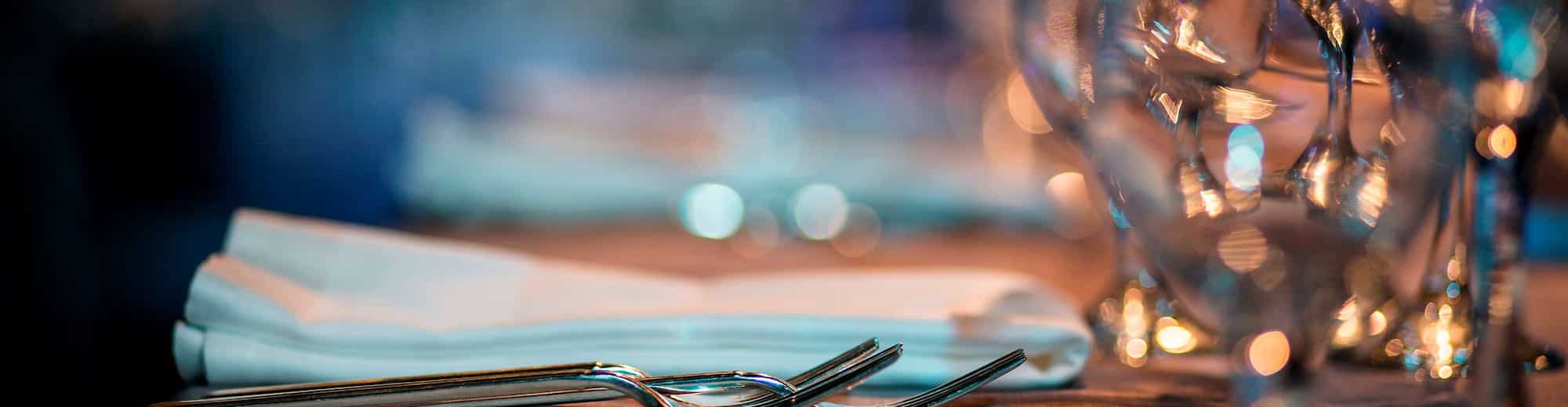 Meetings and Events - Hotel generic - MandE - Generic - Restaurants - Dinner table setup close up