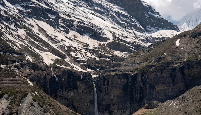 Following mountain streams beneath melting snowcaps