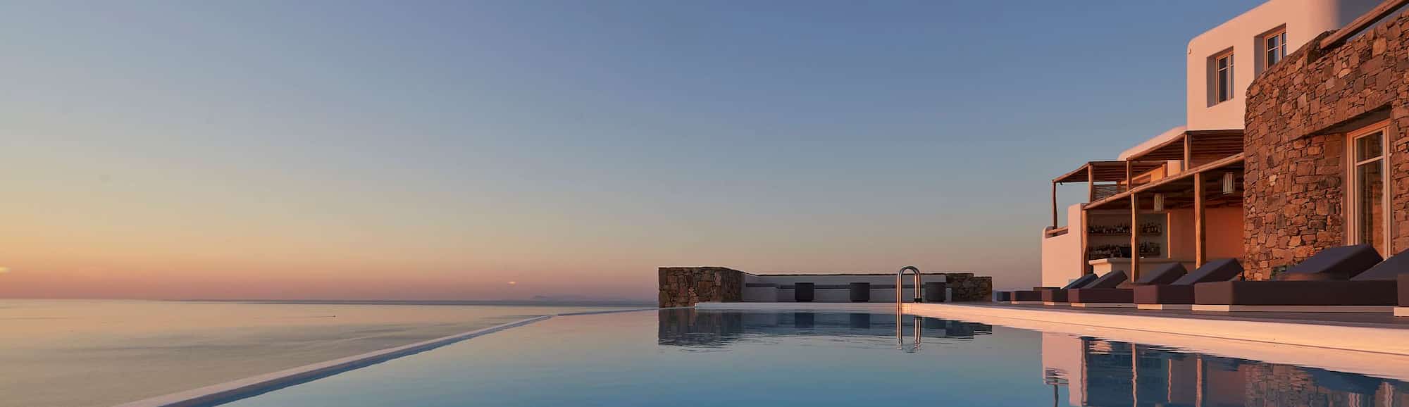 Outdoor Pool at Radisson Blu Euphoria Resort, Mykonos - Outdoor Pool at Radisson Blu Euphoria Resort, Mykonos