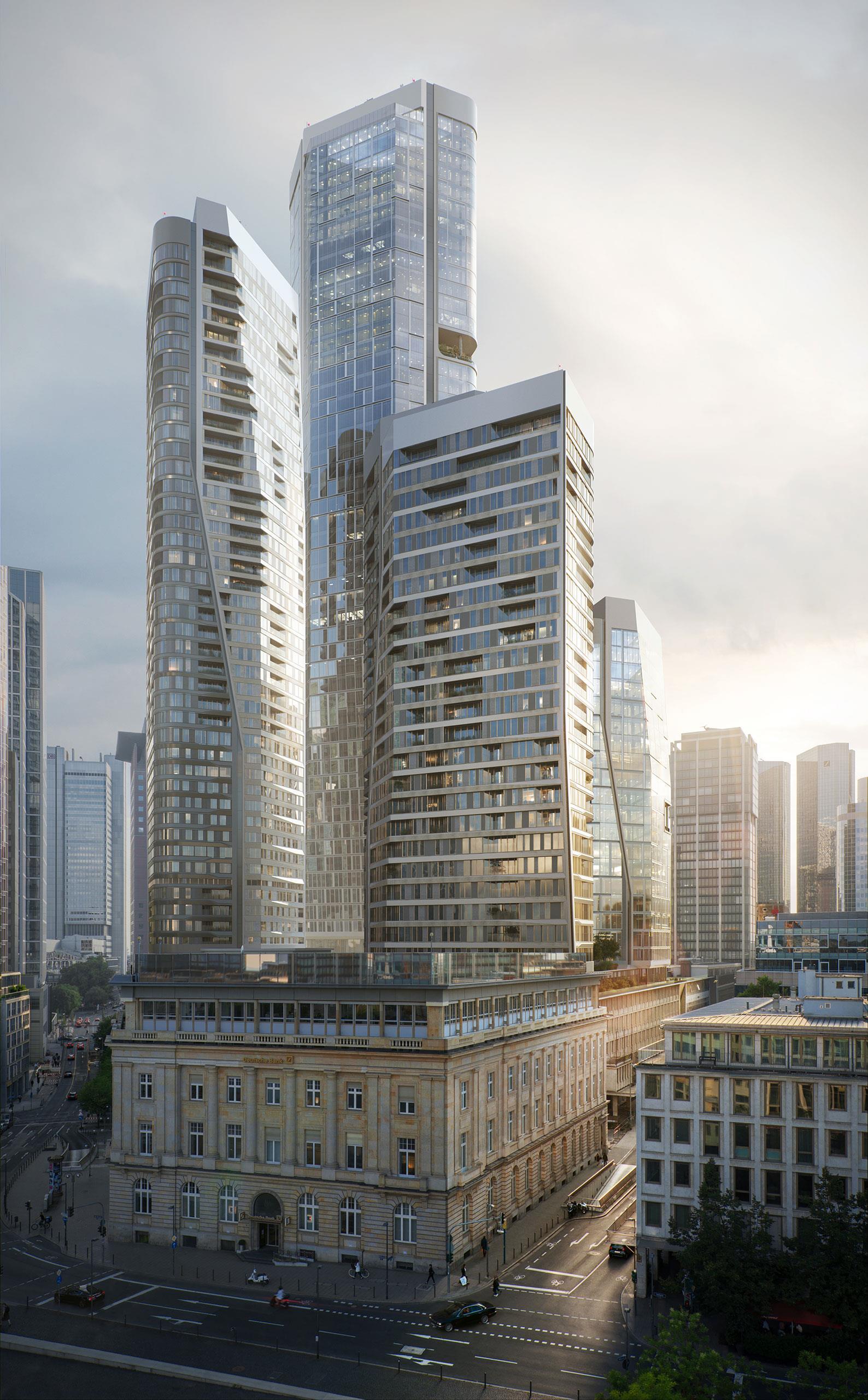 Exterior of Radisson Collection Hotel Frankfurt (render)