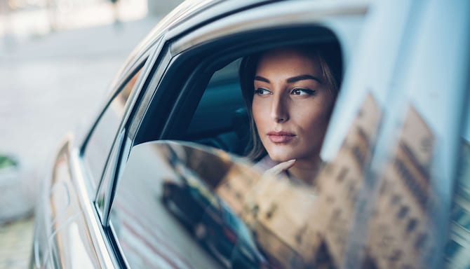 Radisson Blu Brand - Model in a car