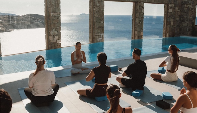 Radisson Blu Euphoria Resort, Mykonos - Yoga at the pool