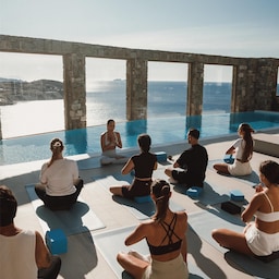 Radisson Blu Euphoria Resort, Mykonos - Yoga at the pool