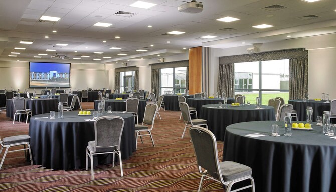 Radisson Blu Hotel, Dublin Airport - Killarney suite cabaret set up with social distancing protocol