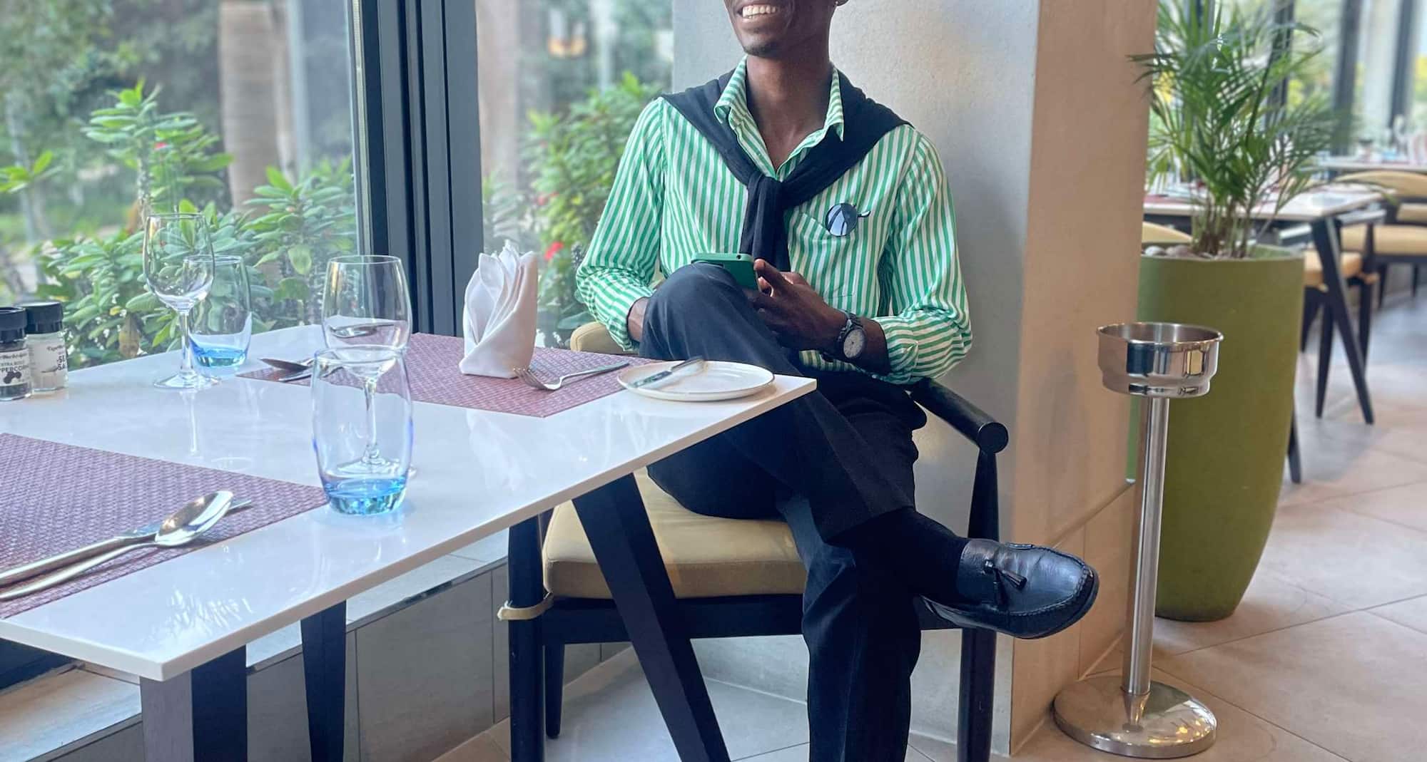 Man sitting in restaurant