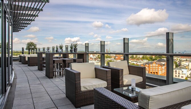 Radisson Blu Hotel, Rostock - terrasse med panoramaudsigt