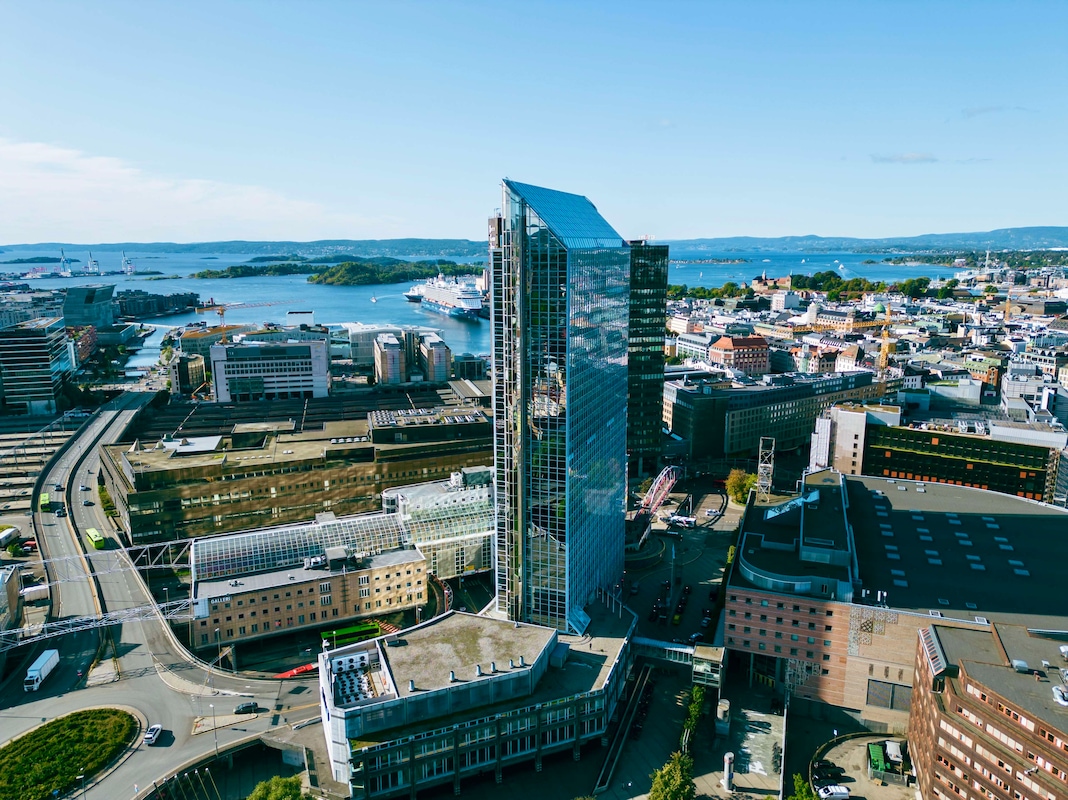 Radisson Blu Plaza Hotel, Oslo - Exterior with fjord view