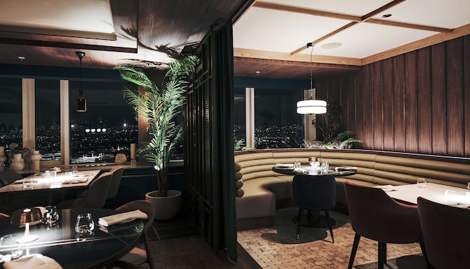 Radisson Blu Plaza Hotel, Oslo – kveld på The Top Restaurant med chambre séparée