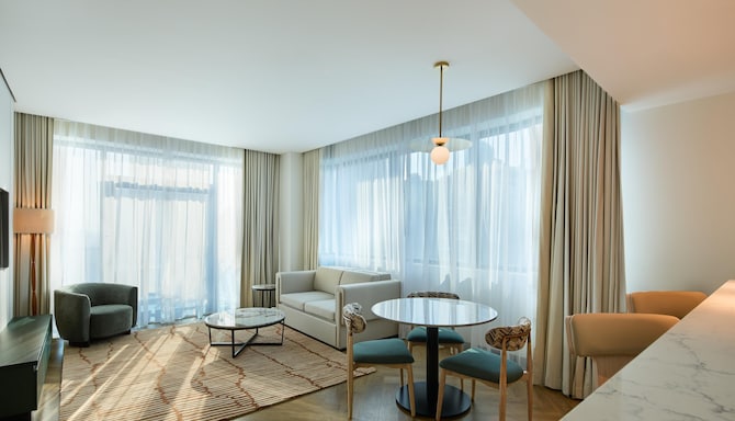 Radisson Blu Residence, Dubai Marina - Living room - One Bedroom Apartment