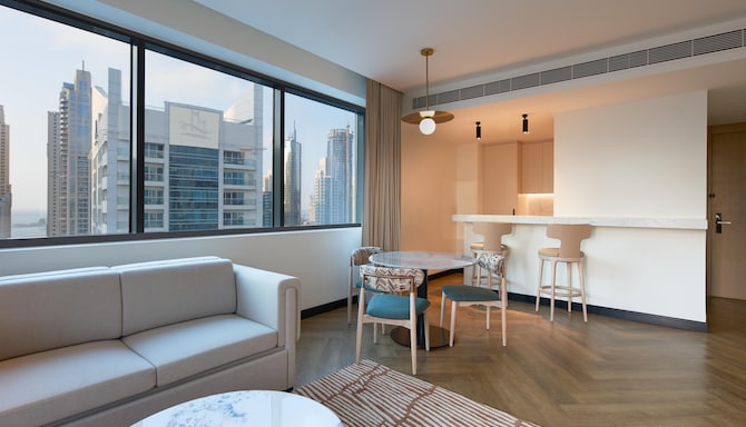 Radisson Blu Residence, Dubai Marina - Living room - One Bedroom Apartment