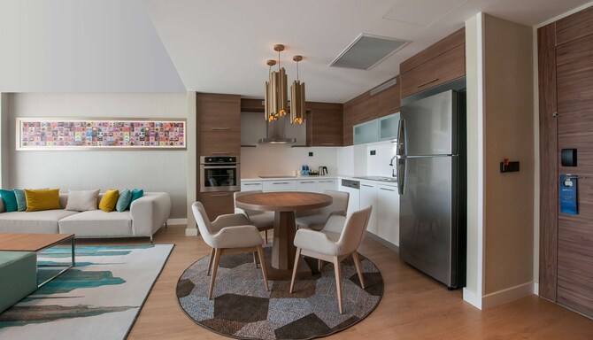 Radisson Blu Residence, Istanbul Batisehir - Two Bedroom Apartment Kitchen and Living Area