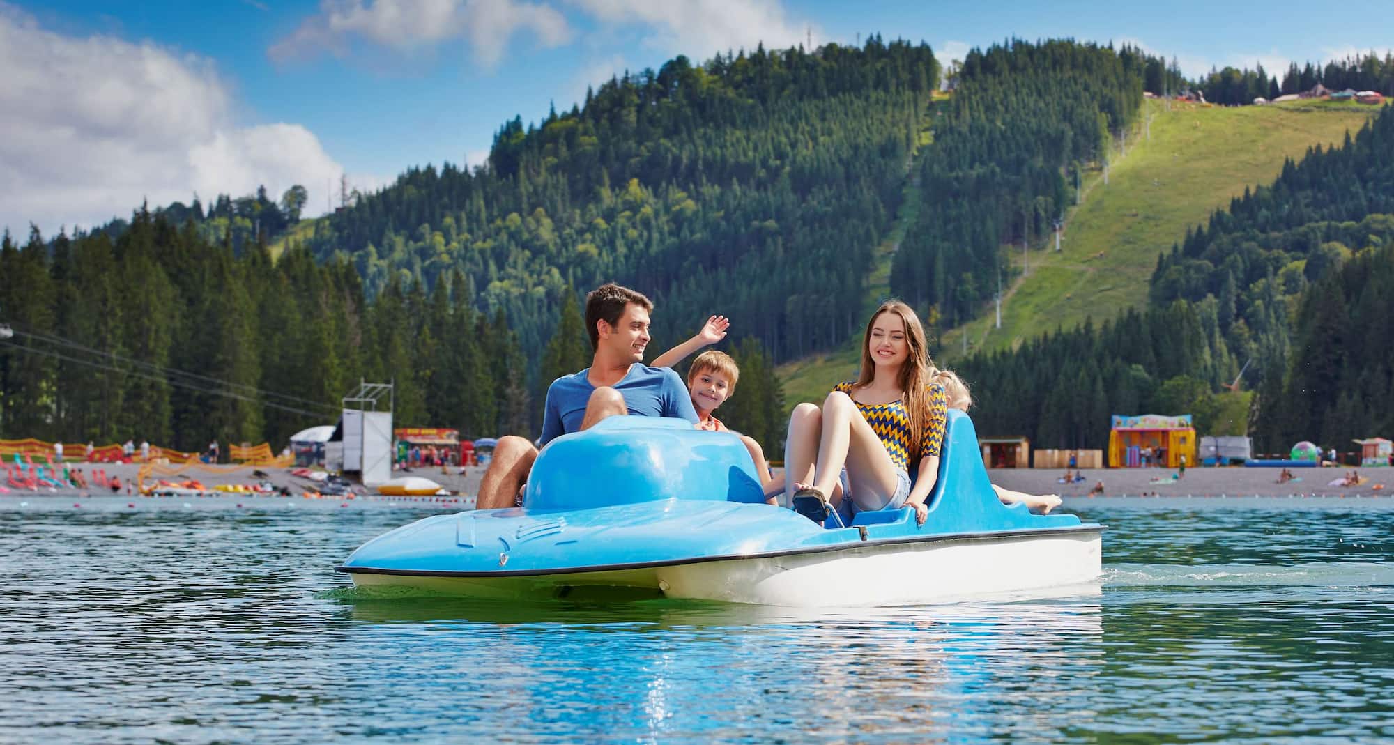 Radisson Blu Resort, Bukovel - Family in Paddle Boat