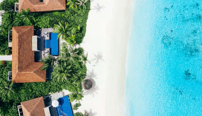 Radisson Blu Resort, Maldives - Beach and Overwater Villa Aerial View