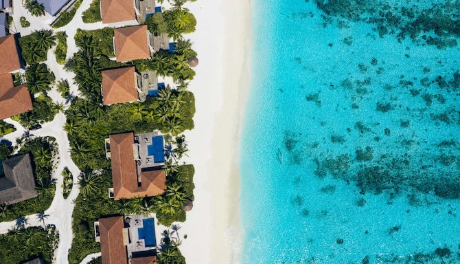 Radisson Blu Resort, Maldives - Beach Villa Aerial View