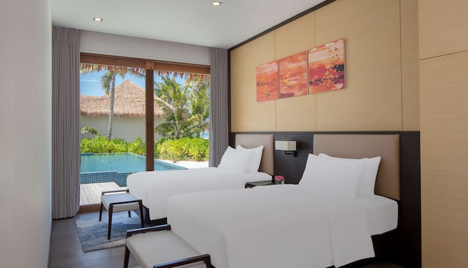 Radisson Blu Resort, Maldives - Three Bedroom Beach Suite Villa twin bedroom