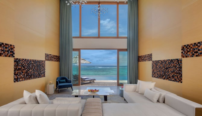 Radisson Blu Resort, Maldives - Presidential Water Villa living area