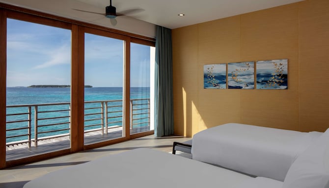 Radisson Blu Resort, Maldives - Presidential Water Villa 2nd floor twin bedroom