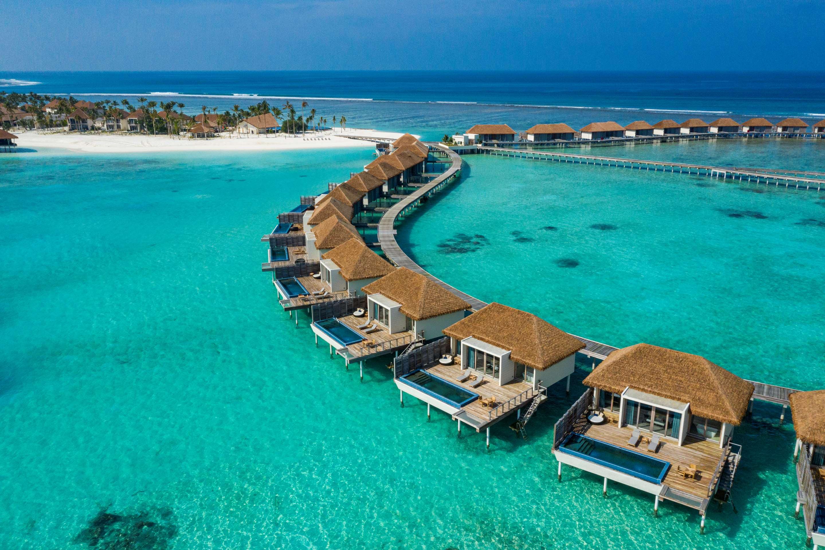 Overwater Villa aerial view