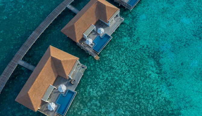 Radisson Blu Resort, Maldives - Aerial Overwater Villas - Close