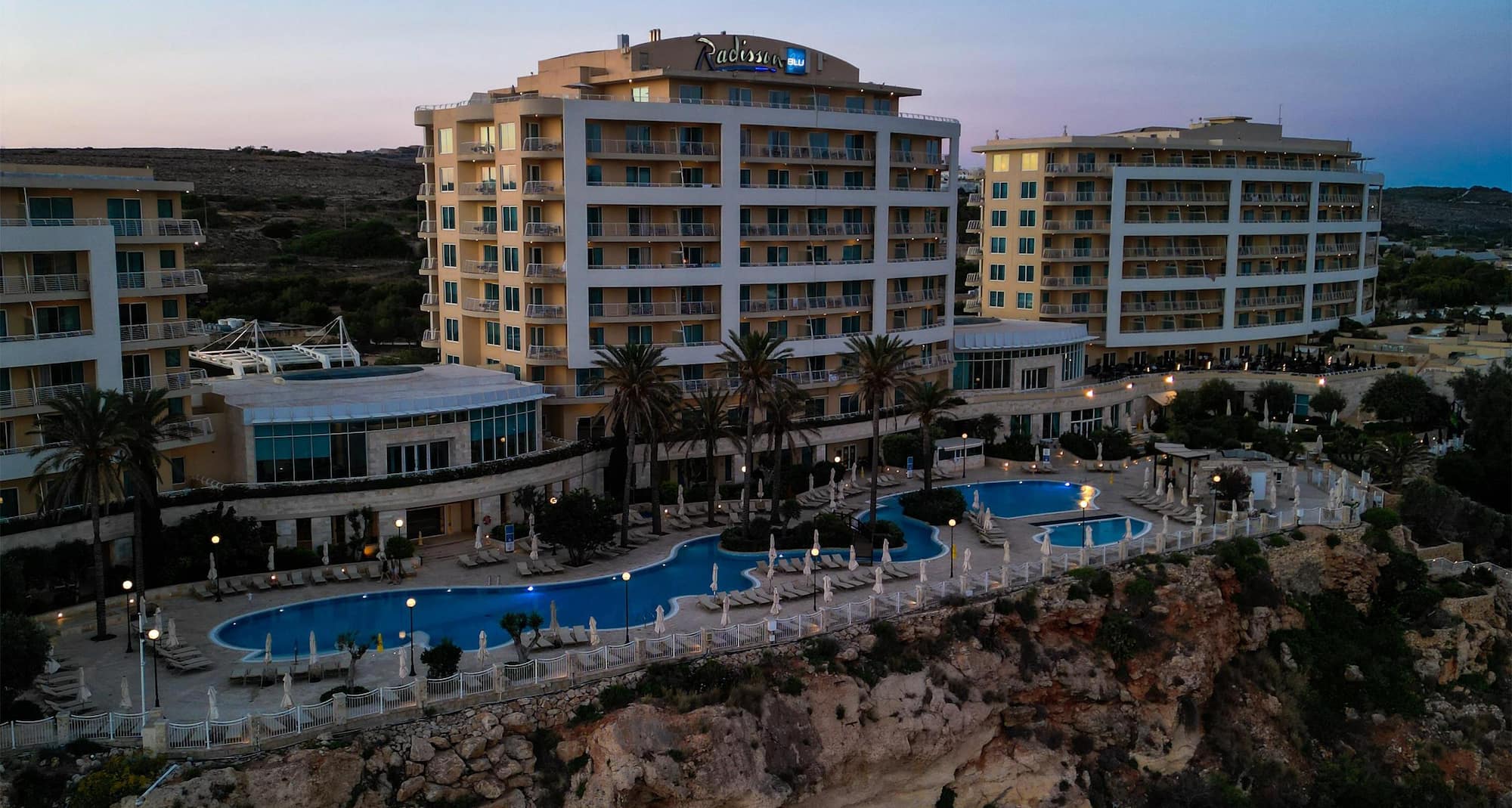 Radisson Blu Resort & Spa, Malta Golden Sands - Sunset Aerial View