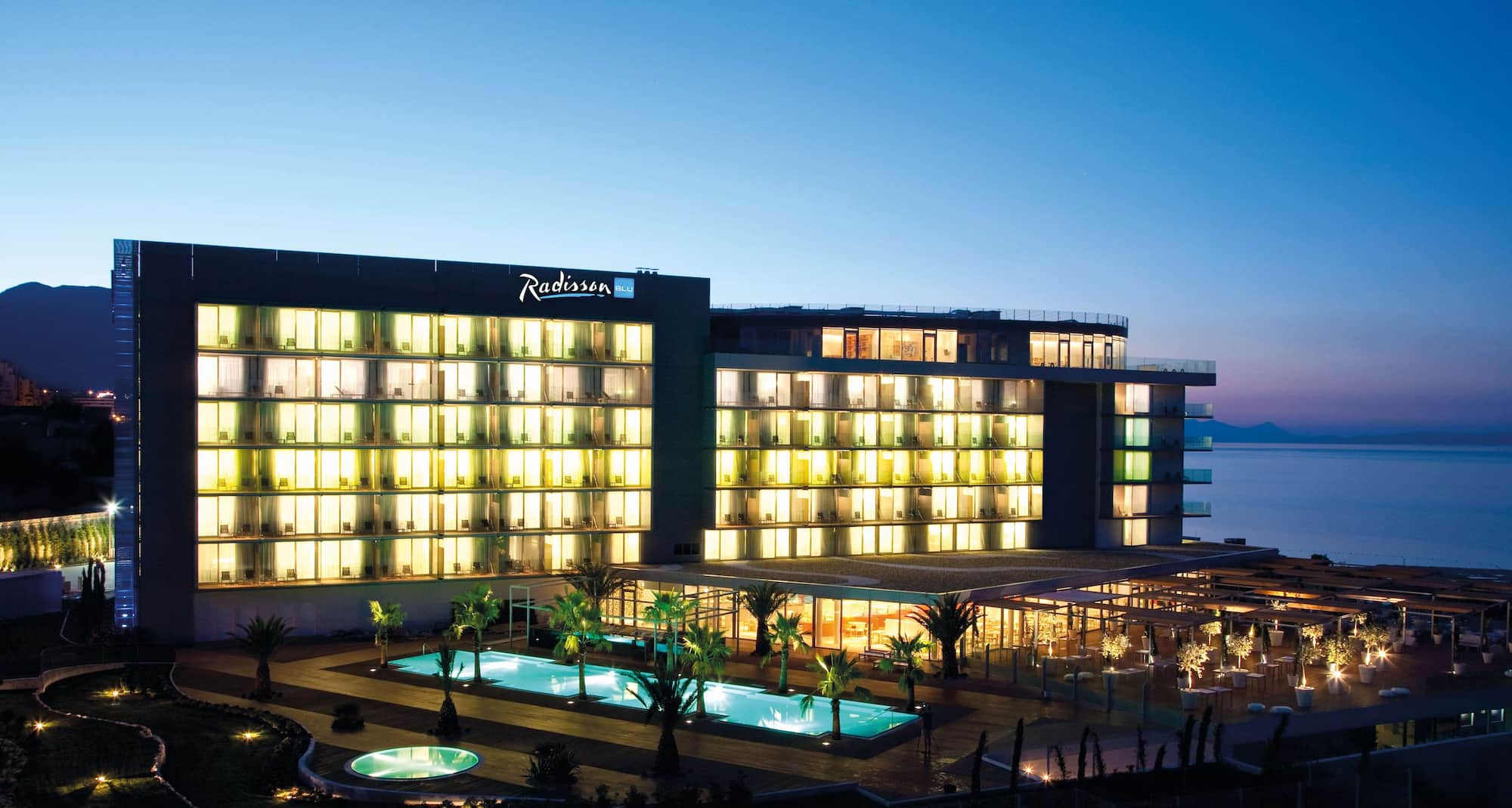 Radisson Blu Resort & Spa, Split - Hotel Exterior - View Logo Evening