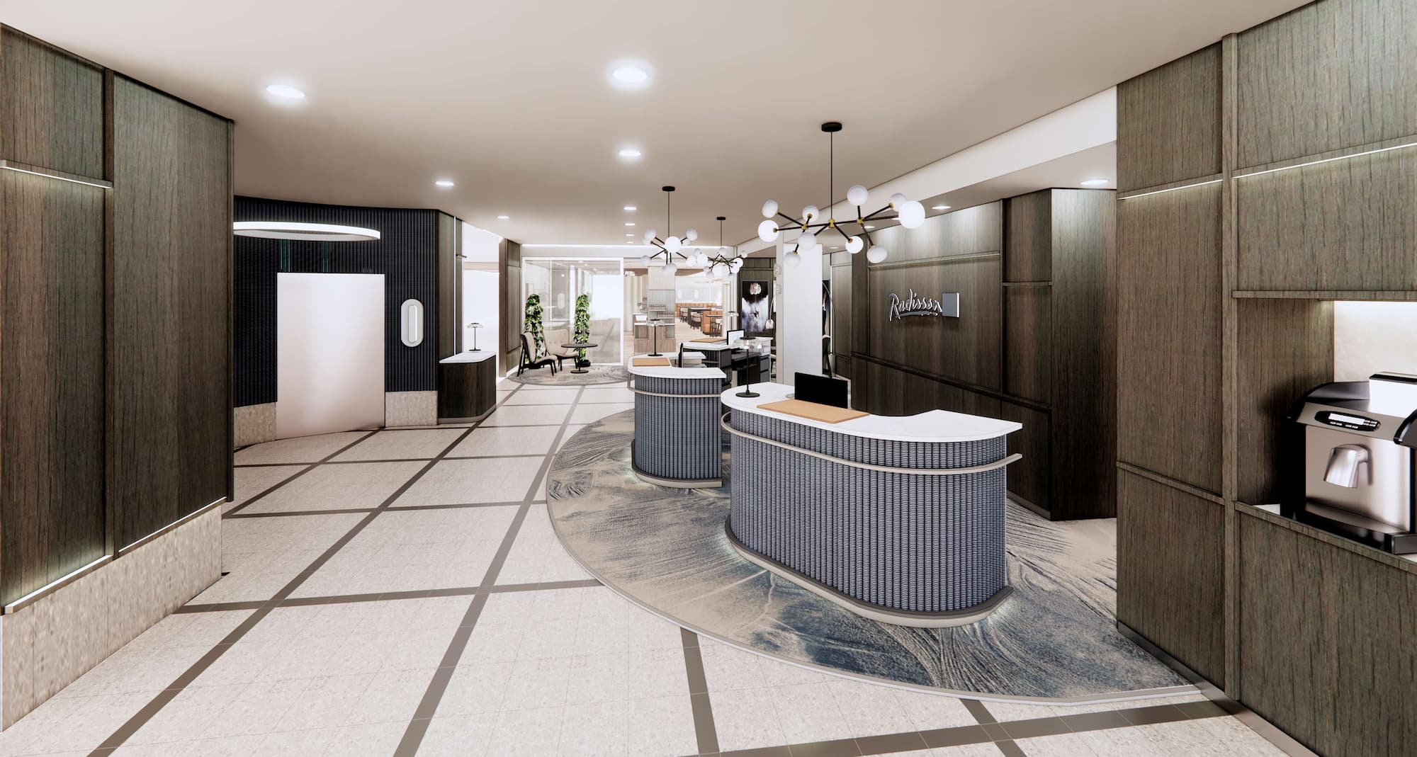 Radisson Blu Royal Hotel, Helsinki - Vy över lobbyn