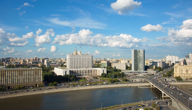 Radisson Collection Hotel, Moscow - View on The House of the Government of the Russian Federation from the room in summer