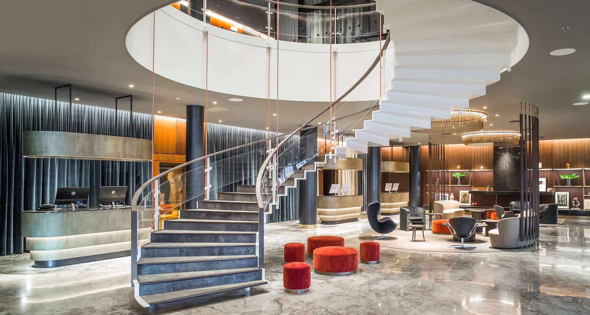 Radisson Collection Royal Hotel, Copenhagen - Lobby spiral staircase