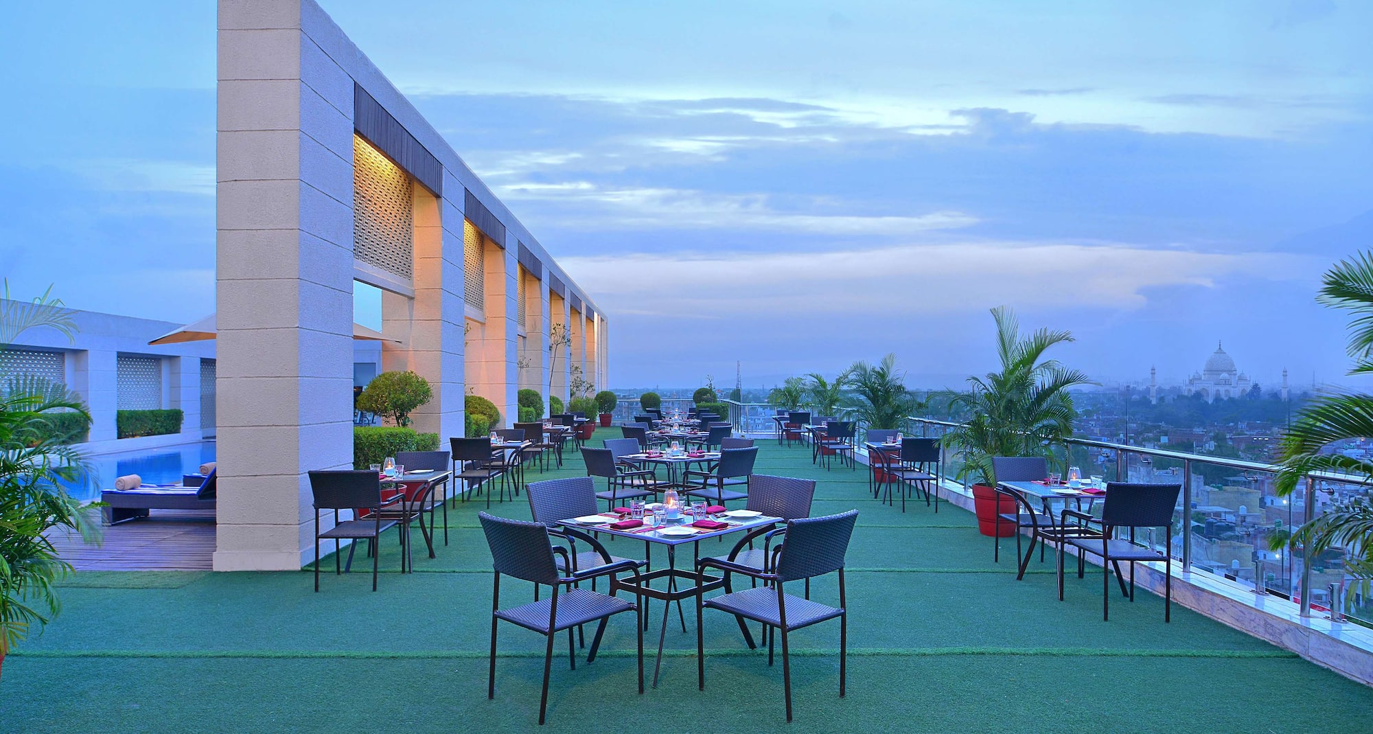 Radisson Hotel Agra - Rooftop Terrace with Taj View