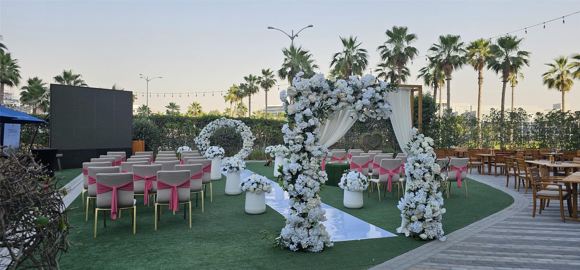 Radisson Hotel Dubai Damac Hills - Wedding set up - Firelake Grill
