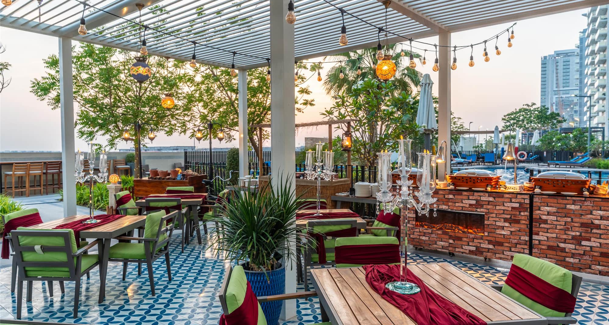 Radisson Hotel Dubai Damac Hills - Wedding set up - Hills Pools Deck