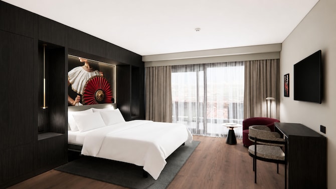 Radisson RED Birmingham Edgbaston Stadium - Premium Room Pitch View Balcony CGI Recreation