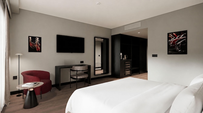 Radisson RED Birmingham Edgbaston Stadium - Premium Room Pitch View Balcony CGI Recreation
