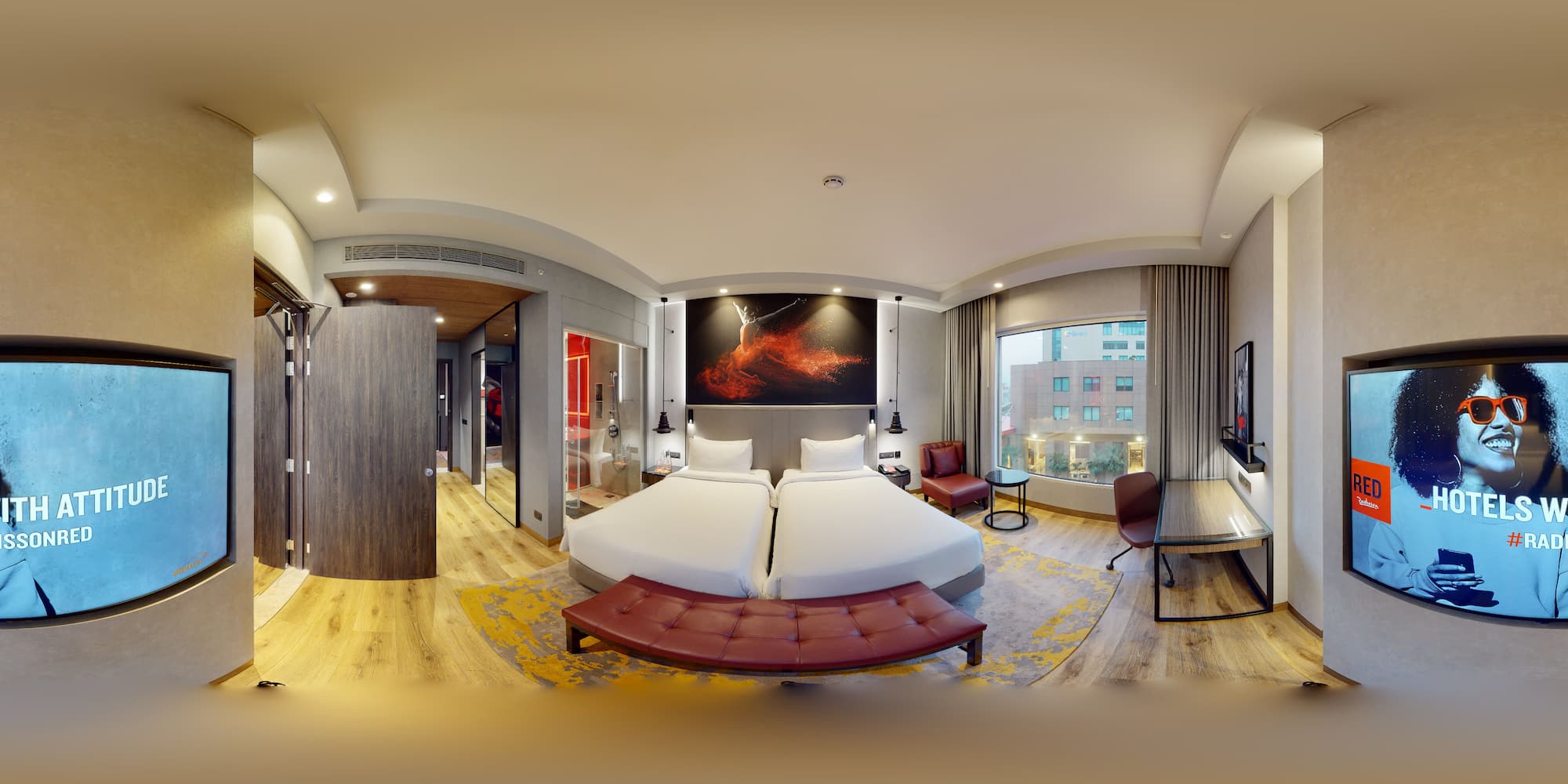 Radisson RED Chandigarh Mohali - Standard Room with twin beds 360