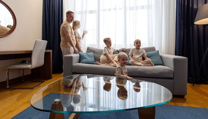 Radisson Residences, Zavidovo - семья отдыхает в апартаментах