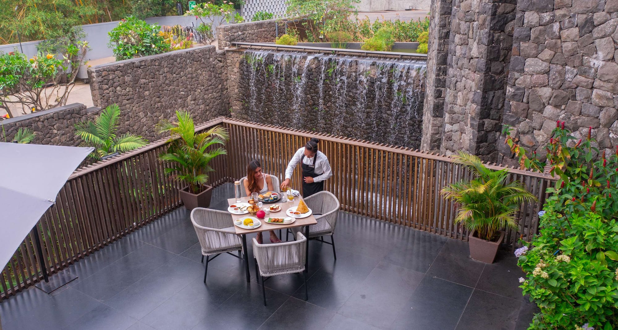 Radisson Resort and Spa Lonavala - Breakfast with waterfall view