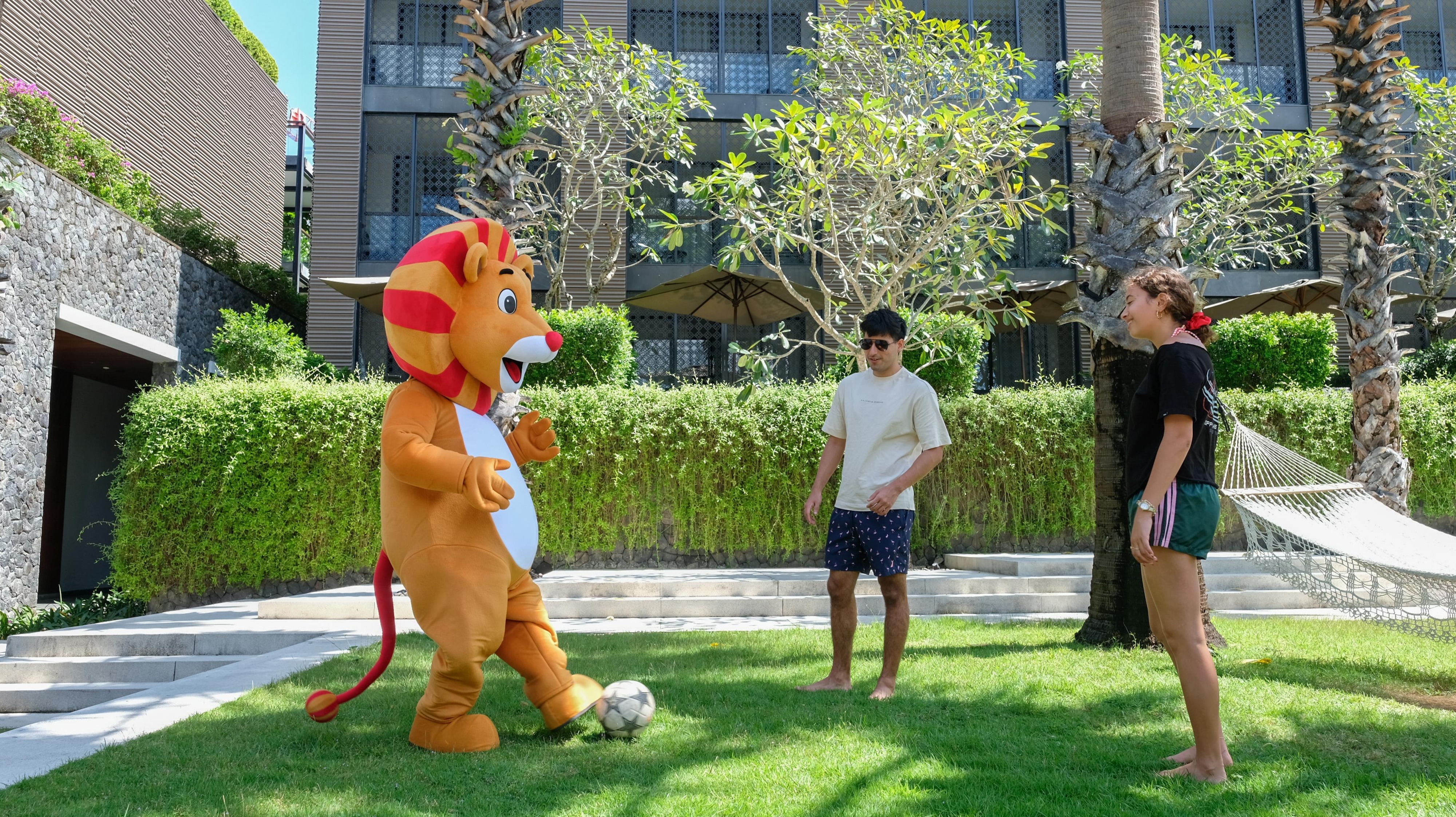Leon joins the fun with families through garden football moments at Radisson Blu Resort & Villas, Bali Uluwatu