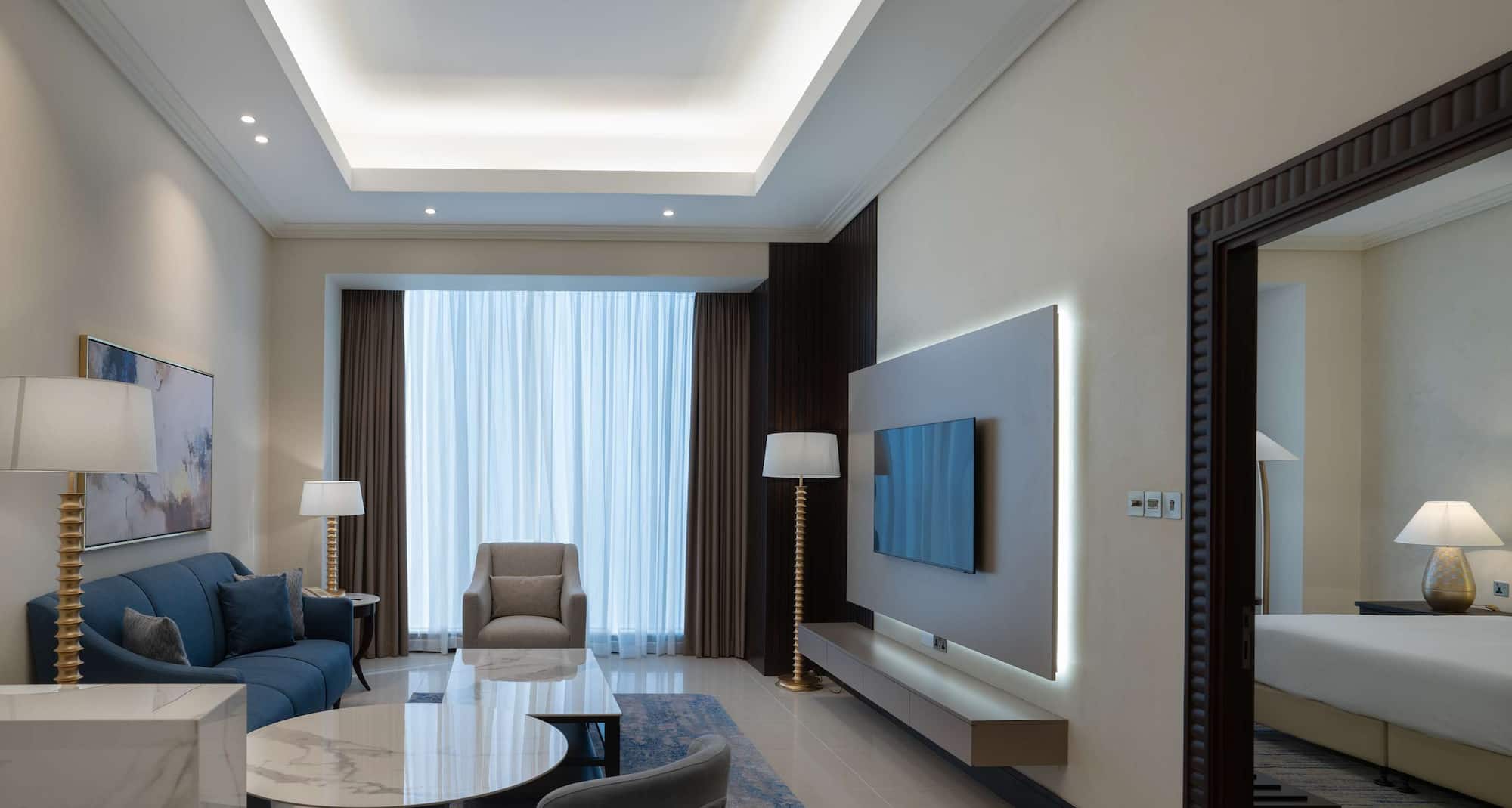 The Diplomat Radisson Blu Hotel, Residence and Spa, Manama - Bedroom Apartment Living Room