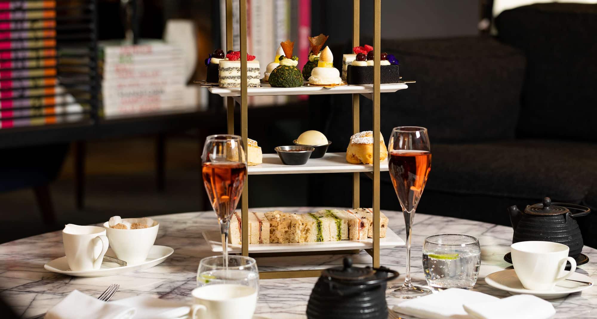 The Edwardian Manchester, A Radisson Collection Hotel - The Library Champagne Bar - Afternoon Tea
