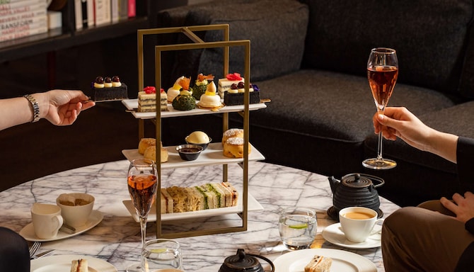 The Edwardian Manchester, A Radisson Collection Hotel - The Library Champagne Bar - Afternoon Tea