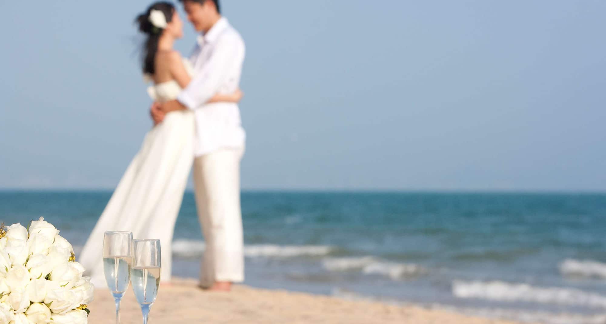 Weddings - Bride and Groom on the beach